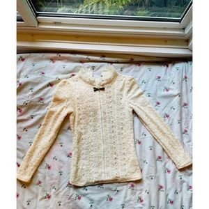 Lace Top With Brooch